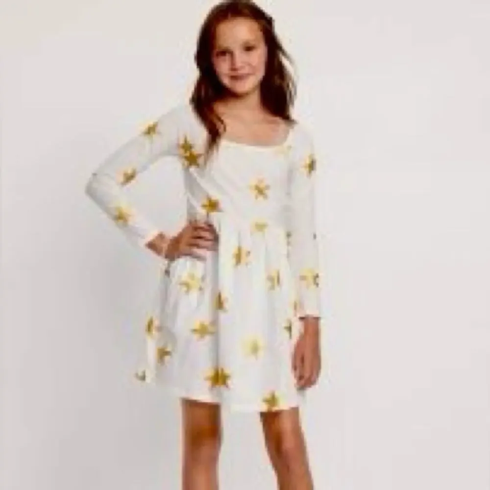 Old Navy Gold Stars Long-Sleeve Square Neck Fit and Flare Dress